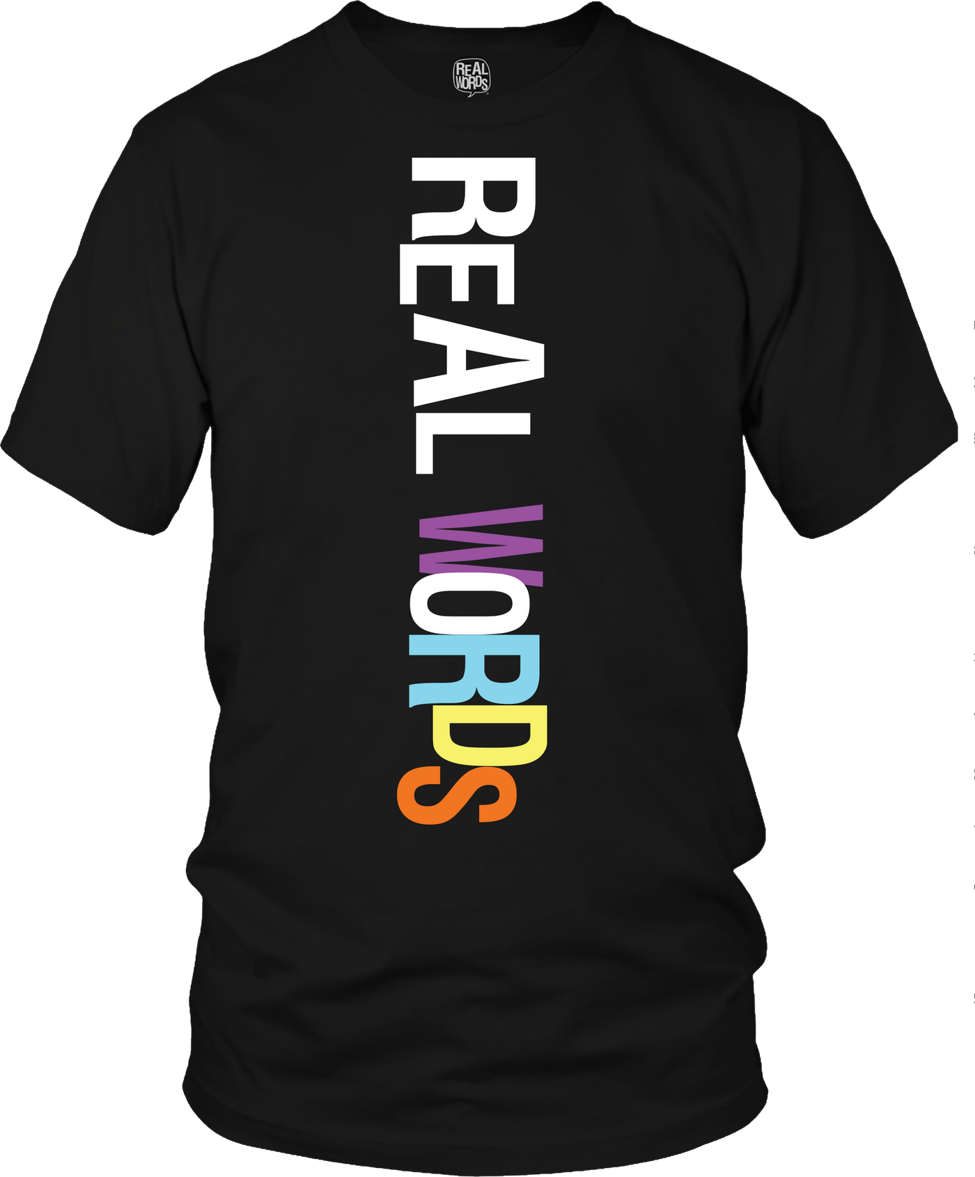 Real Words Down T-Shirt Black Unisex