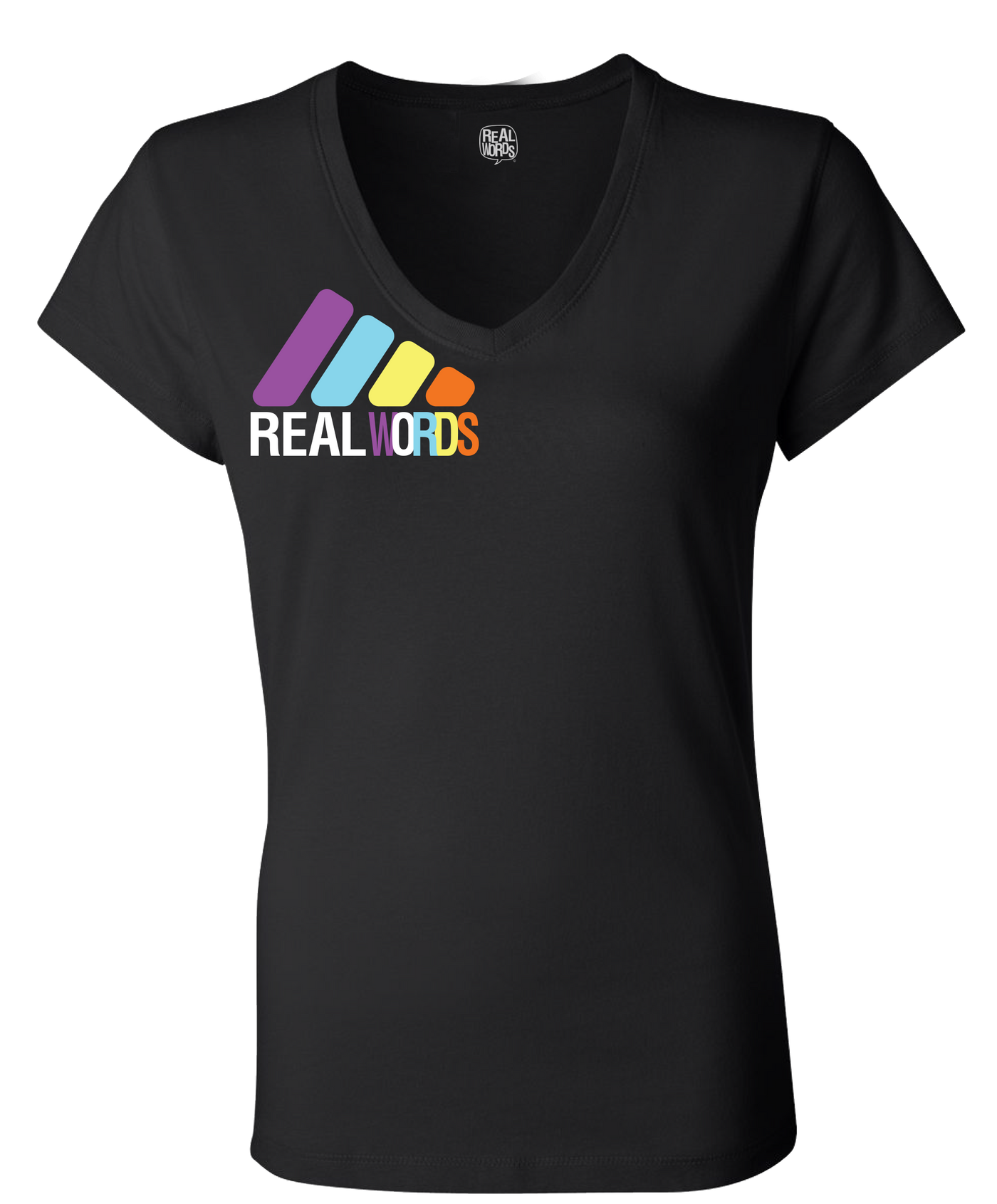 Real Words Women Bars T-Shirt Black